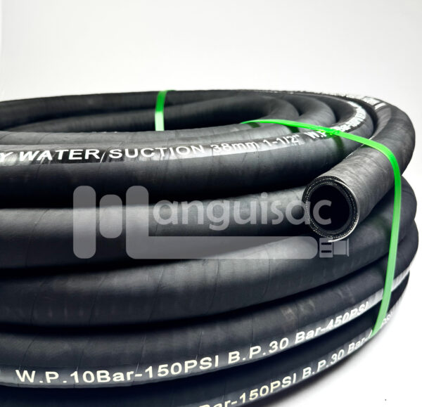 Manguera de jebe y lona con espiral de acero succión de agua - Imagen 2