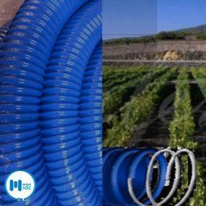 Manguera de pvc liviana corrugada azul succion y descarga de agua