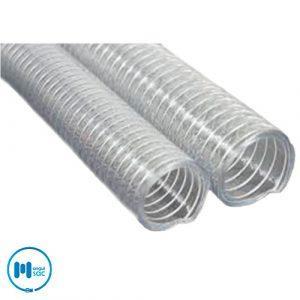 Manguera de pvc transparente alimentaria con espiral de acero